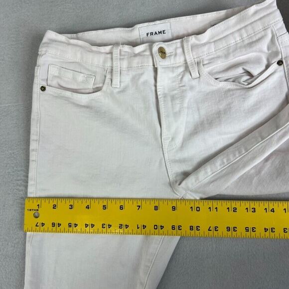 Frame Jeans Womens Size 28 White Le Skinny de Jeanne Crop Cotton Blend - Picture 4 of 11